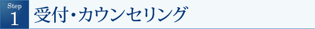 STEP1：受付・カウンセリング